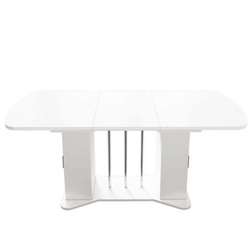Mesa de jantar extensível com arrumação para 4 a 6 pessoas - 120160 x 80 cm - em MDF - Branco