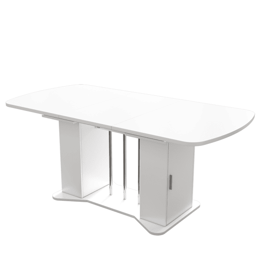 Mesa de jantar extensível com arrumação para 4 a 6 pessoas - 120160 x 80 cm - em MDF - Branco