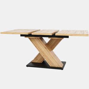 Mesa de jantar retrátil 158,5 x 80 cm - 6 a 8 pessoas - MDF - Natural