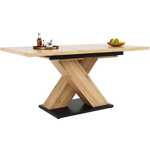 Mesa de jantar retrátil 158,5 x 80 cm - 6 a 8 pessoas - MDF - Natural