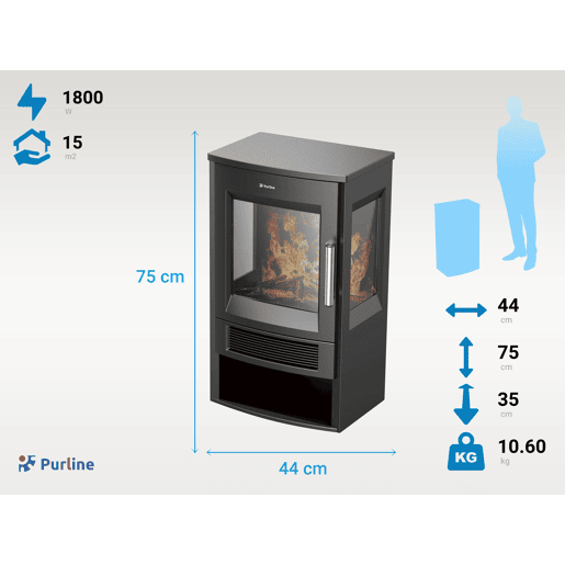 Fogão elétrico de chão de grandes dimensões com controlo WiFi App