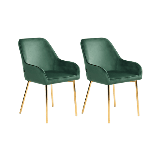 Conjunto de 2 cadeiras de jantar LOVERNA Veludo Verde