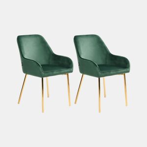 Conjunto de 2 cadeiras de jantar LOVERNA Veludo Verde