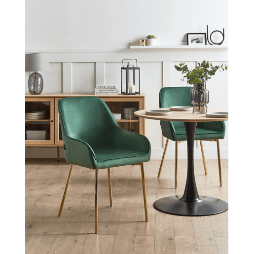 Conjunto de 2 cadeiras de jantar LOVERNA Veludo Verde