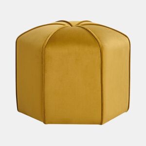 Pufe WISHEK Veludo Amarelo 45 cm 45 cm 42 cm