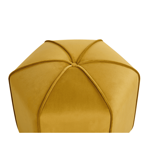 Pufe WISHEK Veludo Amarelo 45 cm 45 cm 42 cm