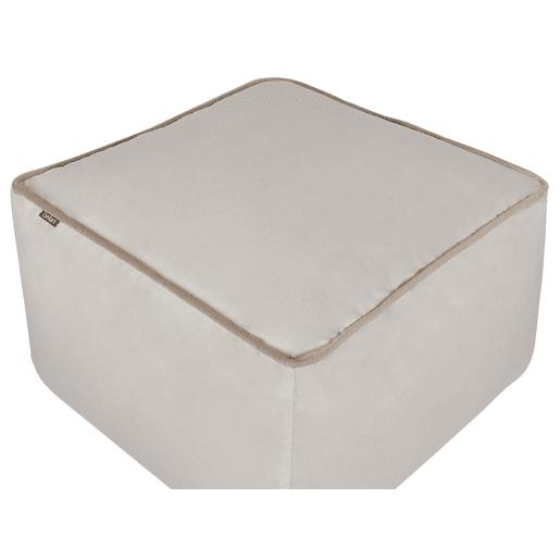 Pufe DAREYN Veludo Creme claro 50 cm 50 cm 30 cm