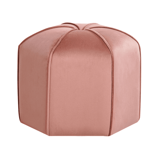 Pufe WISHEK Veludo Rosa 45 cm 45 cm 42 cm