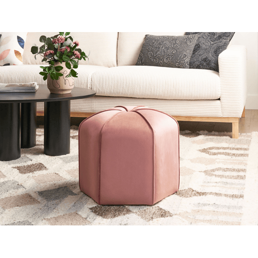 Pufe WISHEK Veludo Rosa 45 cm 45 cm 42 cm