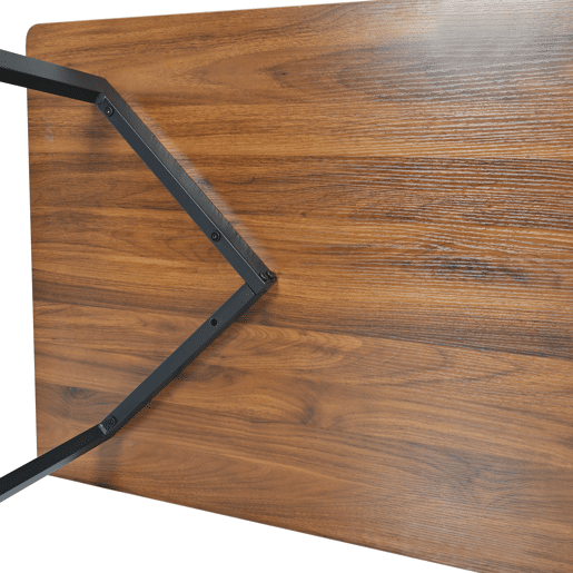 Mesa de jantar - tampo em madeira - pernas em metal preto - 117x68cm - Castanho e preto