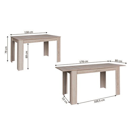 Mesa extensÃvel de jantar ou cozinha Miramy 178 cm Mesa extensÃvel de jantar ou cozinha Miramy 178 cm