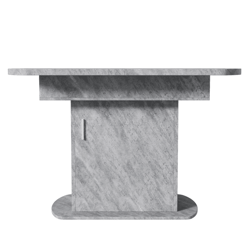 Mesa de jantar oval retrátil - com espaço de arrumação e pega prateada - Cinzento