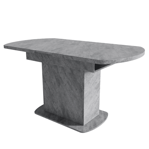 Mesa de jantar oval retrátil - com espaço de arrumação e pega prateada - Cinzento