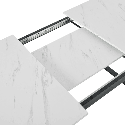 Mesa de jantar extensível multifunções - estilo industrial - Branco