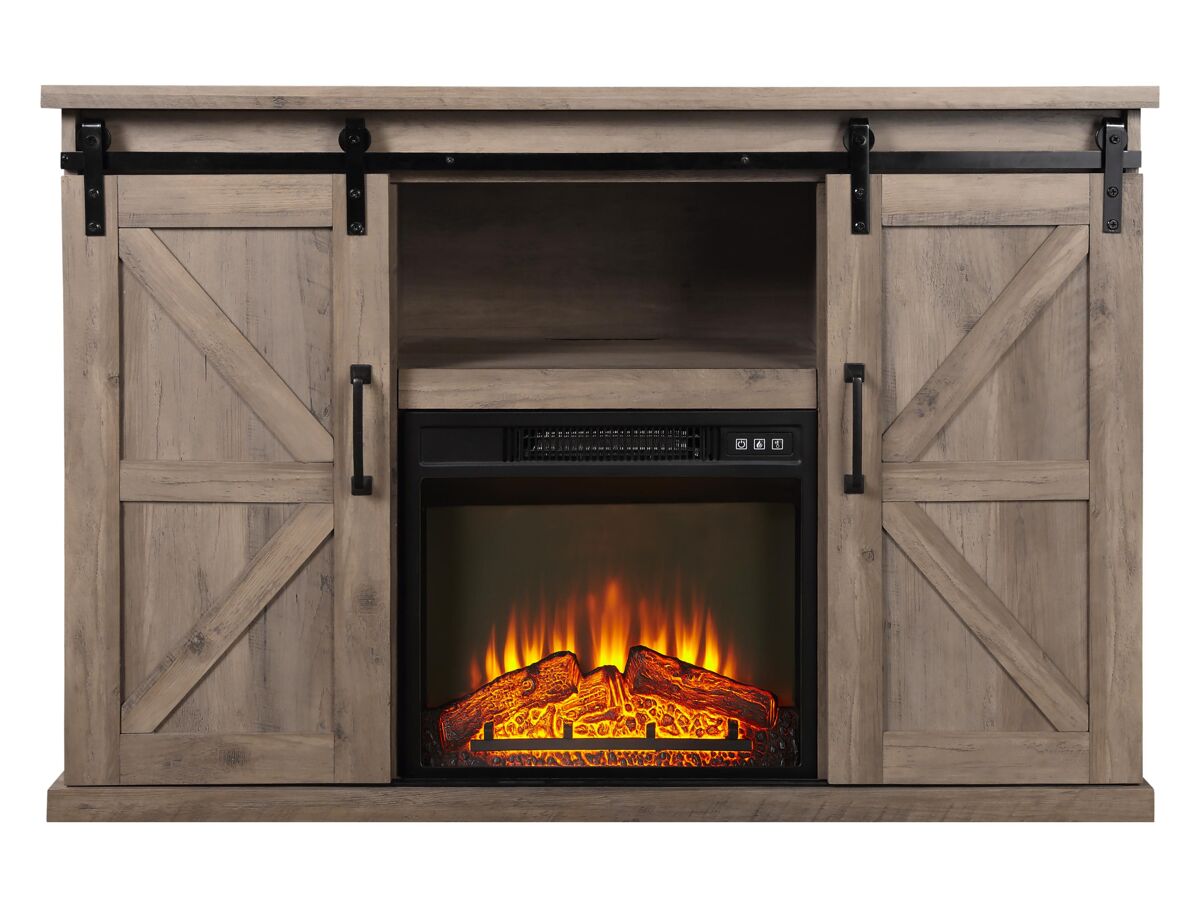 Chimenea eléctrica con mueble aparador rustico  2000W