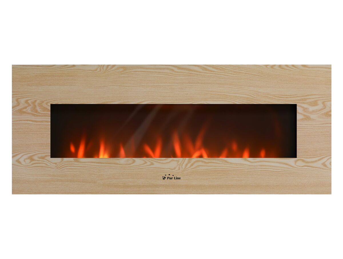 Chimenea Eléctrica Panorámica con luz LED ambiental y panel MDF