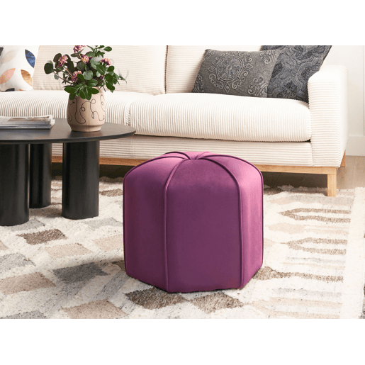 Pufe WISHEK Veludo Roxo 45 cm 45 cm 42 cm