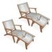 Silla de jardín de madera y cuerda con reposapiés, set de 2 Silla de jardín de madera y cuerda con reposapiés, set de 2 Gris