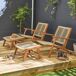 Silla de jardín de madera y cuerda con reposapiés, set de 2 Silla de jardín de madera y cuerda con reposapiés, set de 2 Gris
