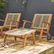 Silla de jardín de madera y cuerda con reposapiés, set de 2 Silla de jardín de madera y cuerda con reposapiés, set de 2 Gris