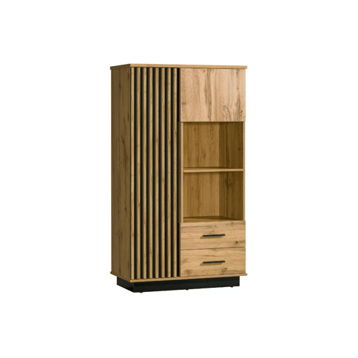 Móvel Auxiliar AMBIHOME MELO - Carvalho WotanPreto, C90xP40xA159cm