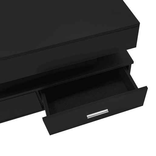 Mesa de centro regulável em altura com LED - 2 gavetas - Controlada por APP - Preto
