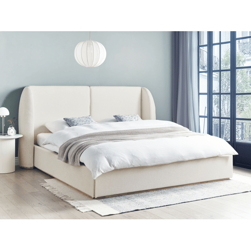 Cama baú Tecido MONESTIER 180 x 200 cm Branco creme