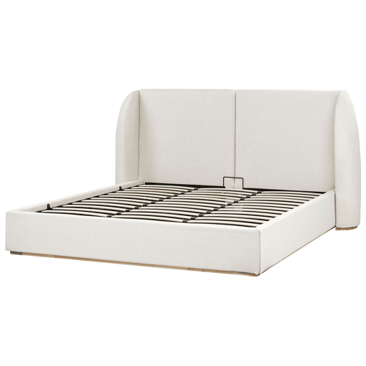 Cama baú Tecido MONESTIER 180 x 200 cm Branco creme