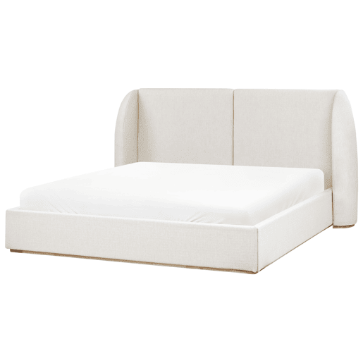 Cama baú Tecido MONESTIER 180 x 200 cm Branco creme