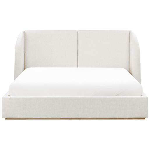 Cama baú Tecido MONESTIER 180 x 200 cm Branco creme