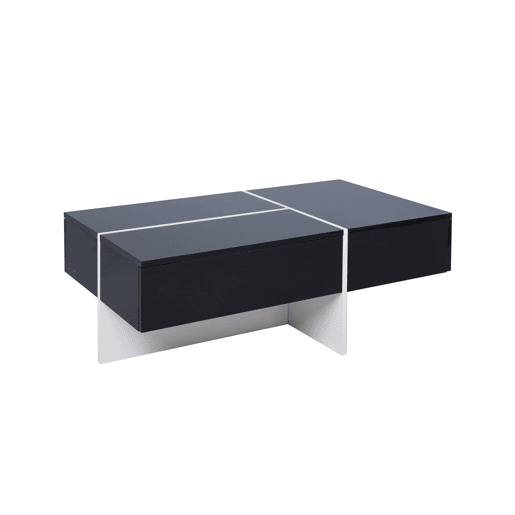 Mesa de centro - com sistema de iluminação LED controlado por aplicações - Preto