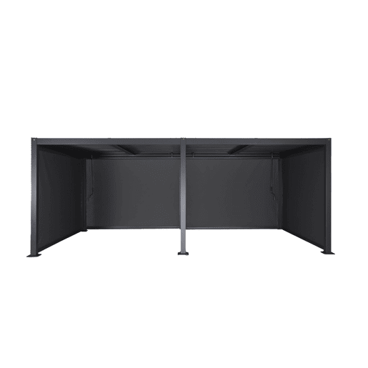 Pérgola bioclimática 3x6m alumínio e aço, lâminas ajustáveis + 4 toldos 3m, Palace 3x6m + acessórios, Antracite, 574x292x231 cm