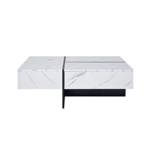 Mesa de centro - com sistema de iluminação LED controlado por aplicações - Branco