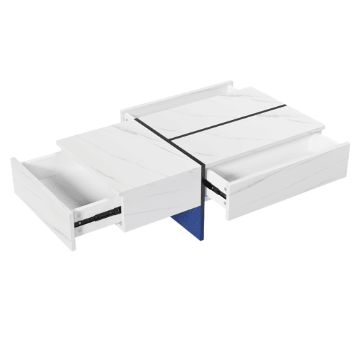 Mesa de centro - com sistema de iluminação LED controlado por aplicações - Branco