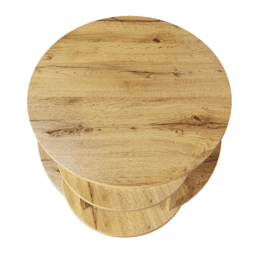 Mesa de centro - com arrumação interior giratória - Natural e Preto
