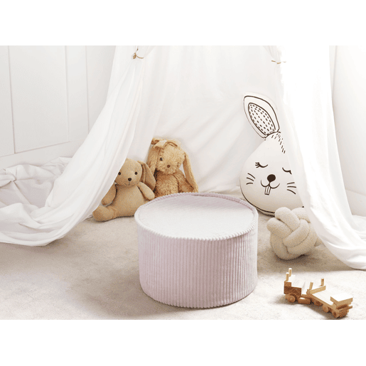 Pufe ZIKRIA Veludo Creme claro 40 cm 40 cm 25 cm