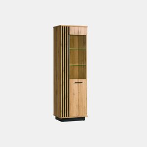 Vitrine estreita AMBIHOME MELO - Carvalho WotanPreto, C60xP40xA194cm