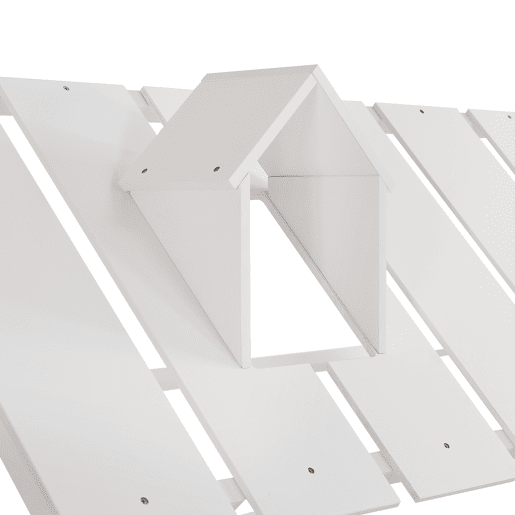 Cama de criança 120x200 cm com cama com gavetão 120x190 cm - em madeira de pinho e MDF - Branco