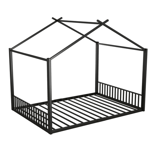 Cama de cabina 140x200 cm - estrutura em ferro - Preto