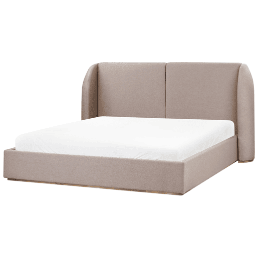 Cama baú Tecido MONESTIER 180 x 200 cm Taupe