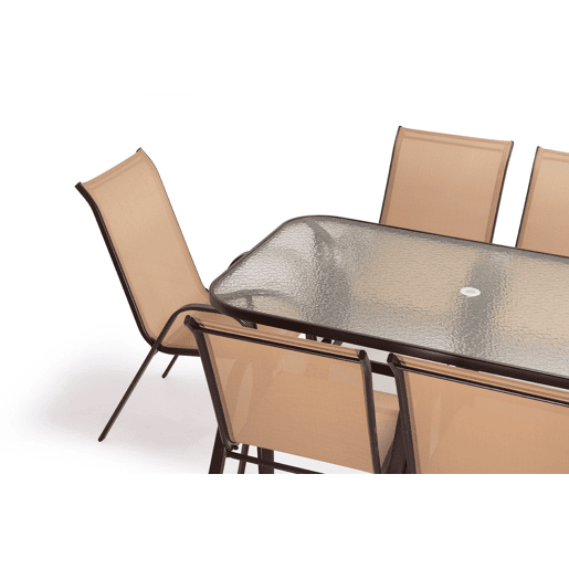 Mesa de Vidro Temperado HC + 6 Cadeiras. Móveis de jardim e terraço