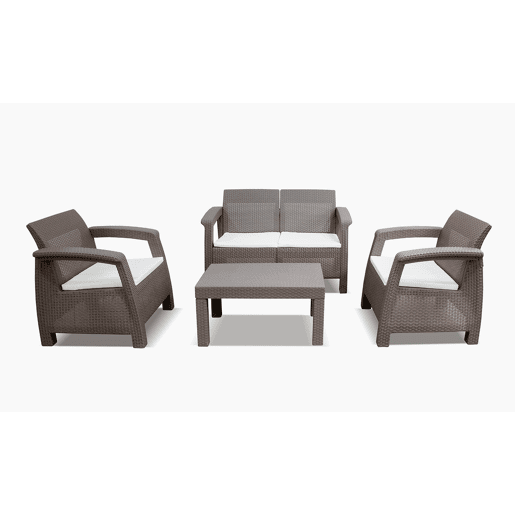 Sofá + 2 Poltronas + Mesa de Centro CF. Móveis de jardim e terraço PE Ratan