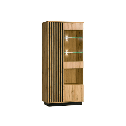 Vitrine larga AMBIHOME MELO - Carvalho WotanPreto, C90xP40xA194cm Vitrine larga AMBIHOME MELO - Carvalho WotanPreto, C90xP40xA194cm