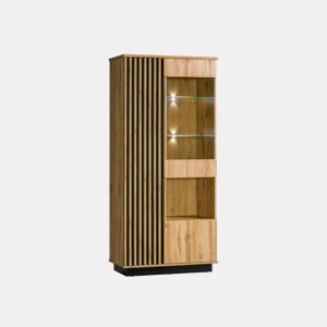 Vitrine larga AMBIHOME MELO - Carvalho WotanPreto, C90xP40xA194cm