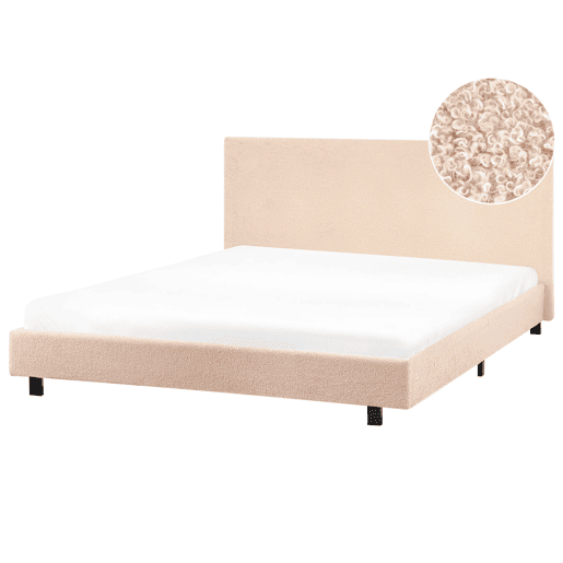 Beliani Cama de água Bouclé ALBI Beliani Cama de água Bouclé ALBI