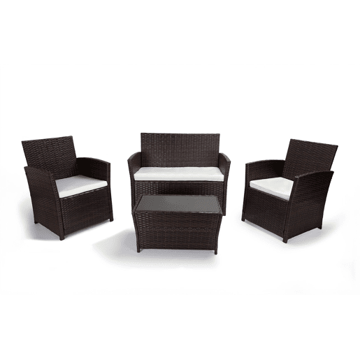 Conjunto Sofá + 2 Poltronas + Mesa Rattan PE. Móveis de jardim e terraço