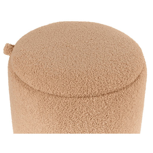 Conjunto de 2 tamboretes com arrumação BEREA Bouclé Castanho claro 3040 cm 3040 cm 3746 cm