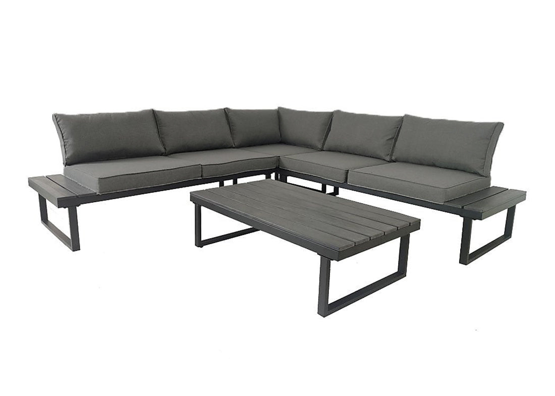 Sofa rinconera tahiti + mesa. muebles de jardin y terraza