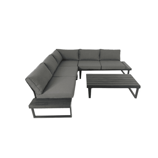 Sofá de Canto Tahiti + Mesa. Móveis de Jardim e Terraço, Cinza Sofá de Canto Tahiti + Mesa. Móveis de Jardim e Terraço, Cinza