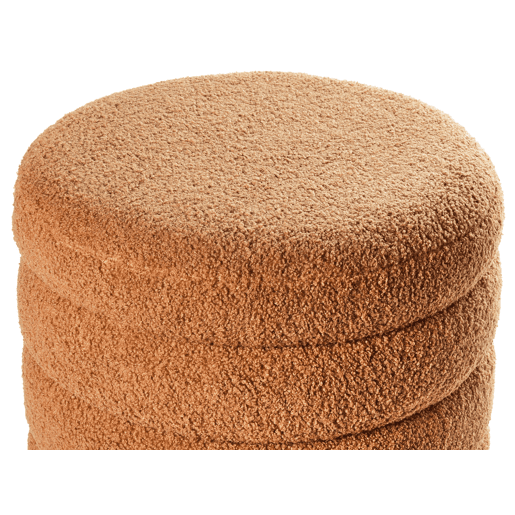 Pufe CHILLY Bouclé Castanho dourado 42 cm 42 cm 41 cm